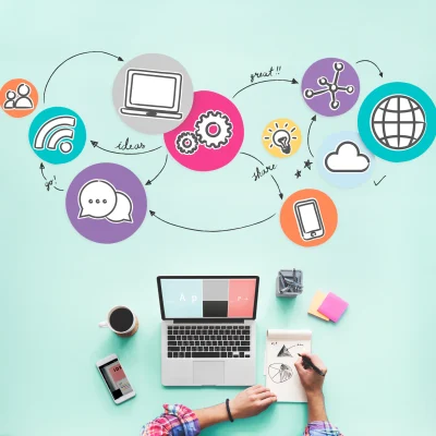 aerial-view-of-woman-working-on-social-media-2025-02-10-08-12-44-utc